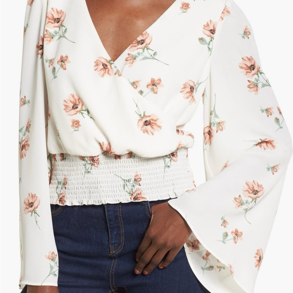 Floral wrap blouse